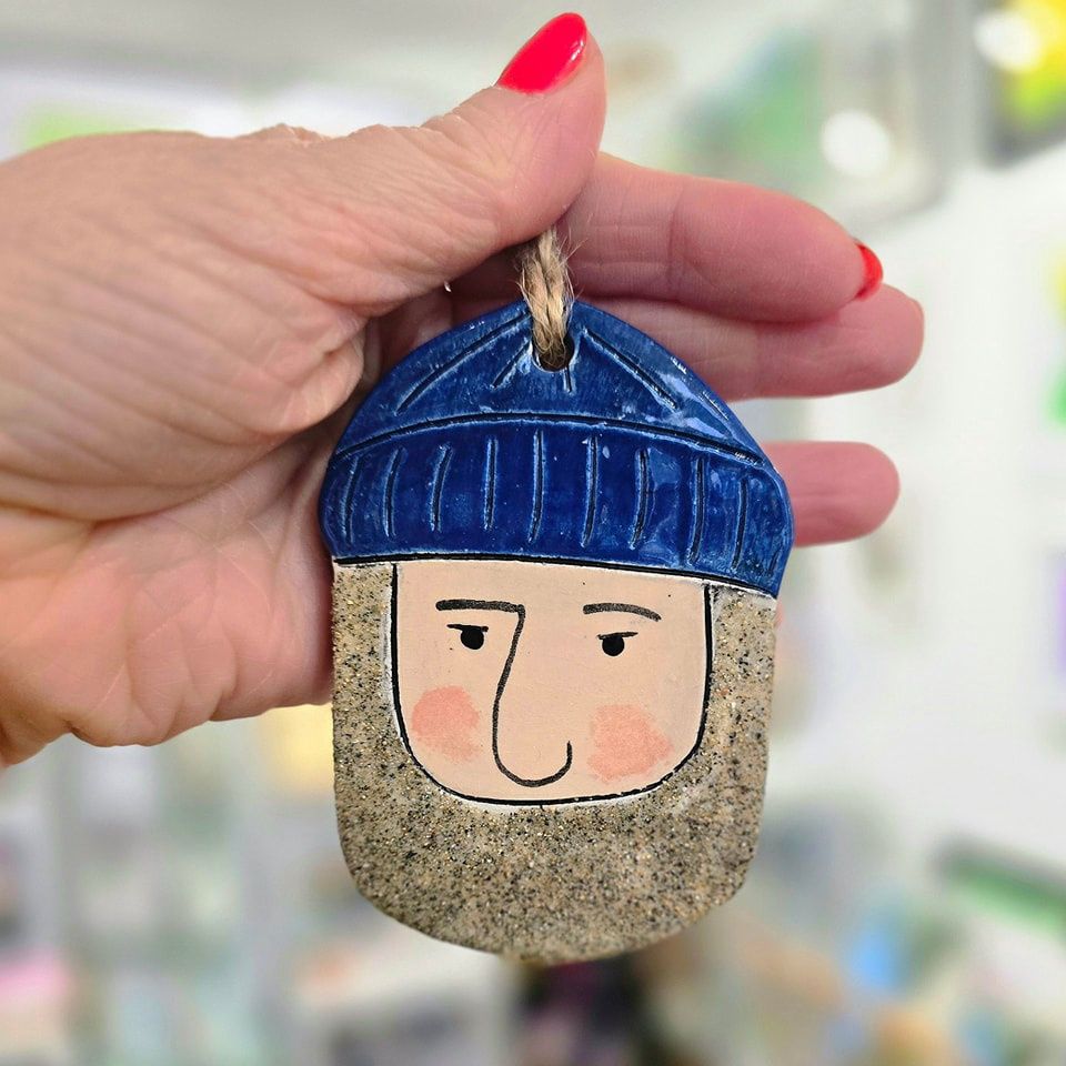 Ceramic Guernsey Fishermen Hangers by Iris &amp; Dora, name: Bordeaux Bill