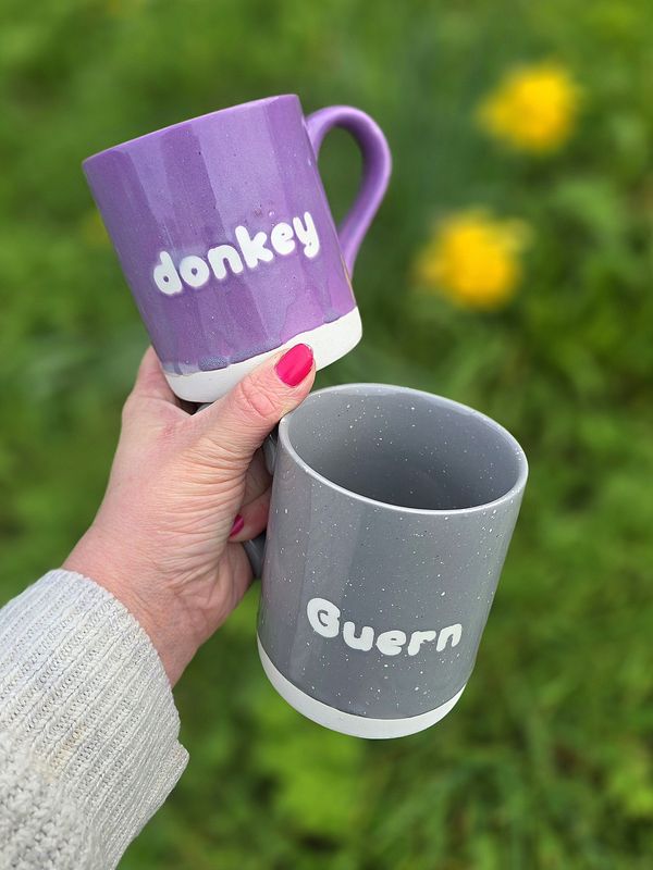 Colourful Language Mugs by Iris &amp; Dora