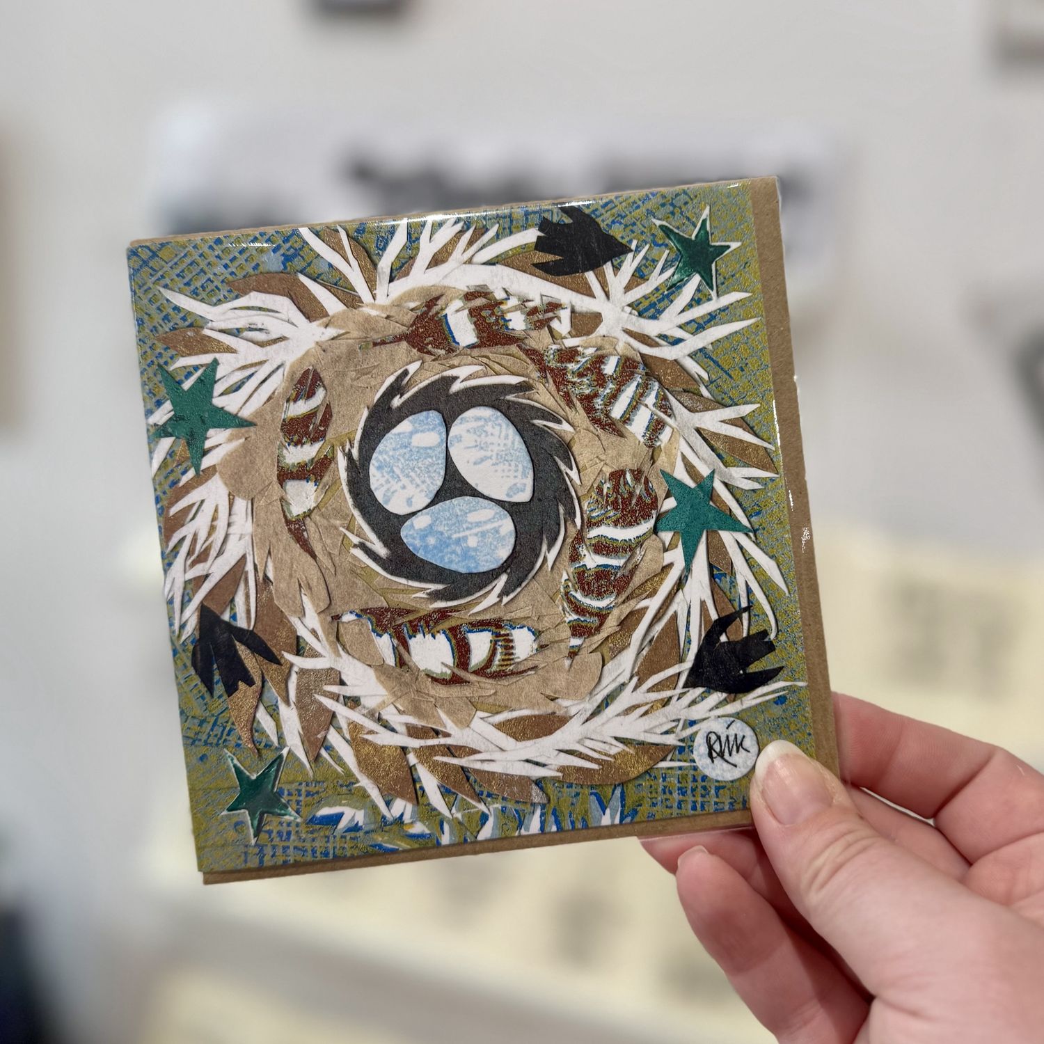 Lino Collage Cards by Beck Printmaker, Design: Nest