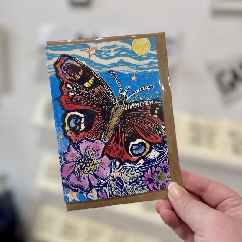 Lino Collage Cards by Beck Printmaker