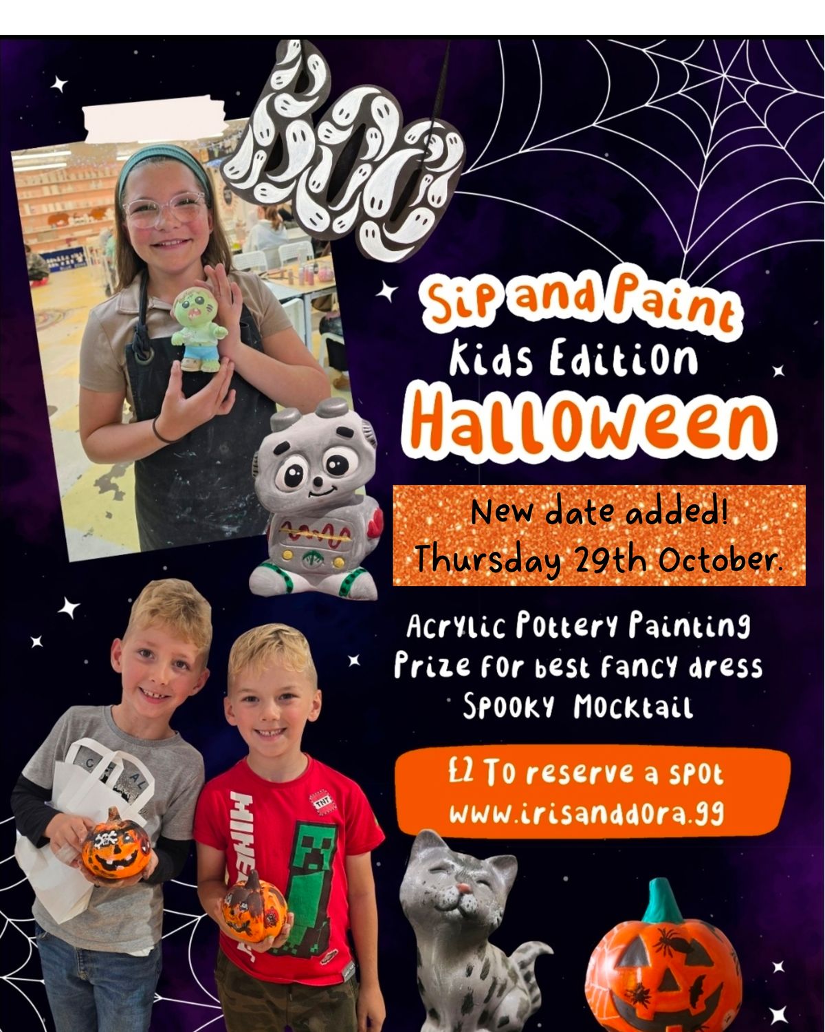 Halloween Sip and Paint Day - KIDS EDITION! Thursday 29th October 2026