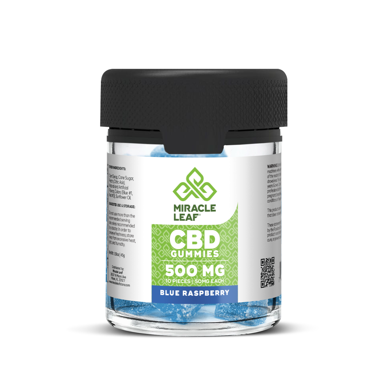 CBD Infused Square Gummies, Size: 500mg, Flavor: Blue Raspberry