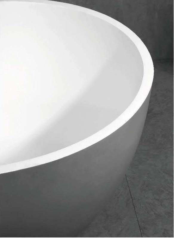 BAIGNOIRE ILOT OCEANIA 1700 WHITE/GREY SOLID SURFACE