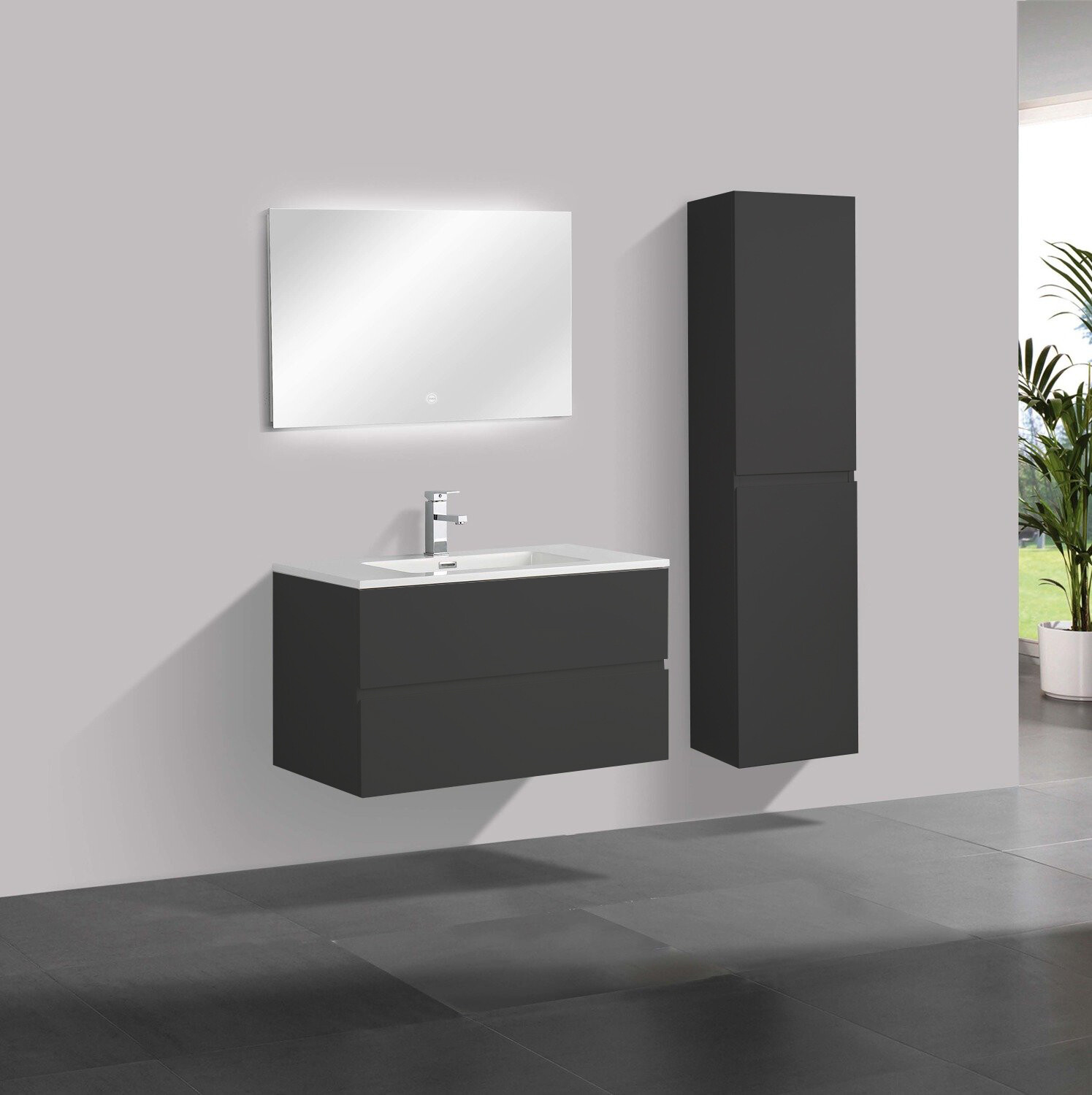 MEUBLE SALLE DE BAIN NEW ELITE ANGELA 900 BLACK