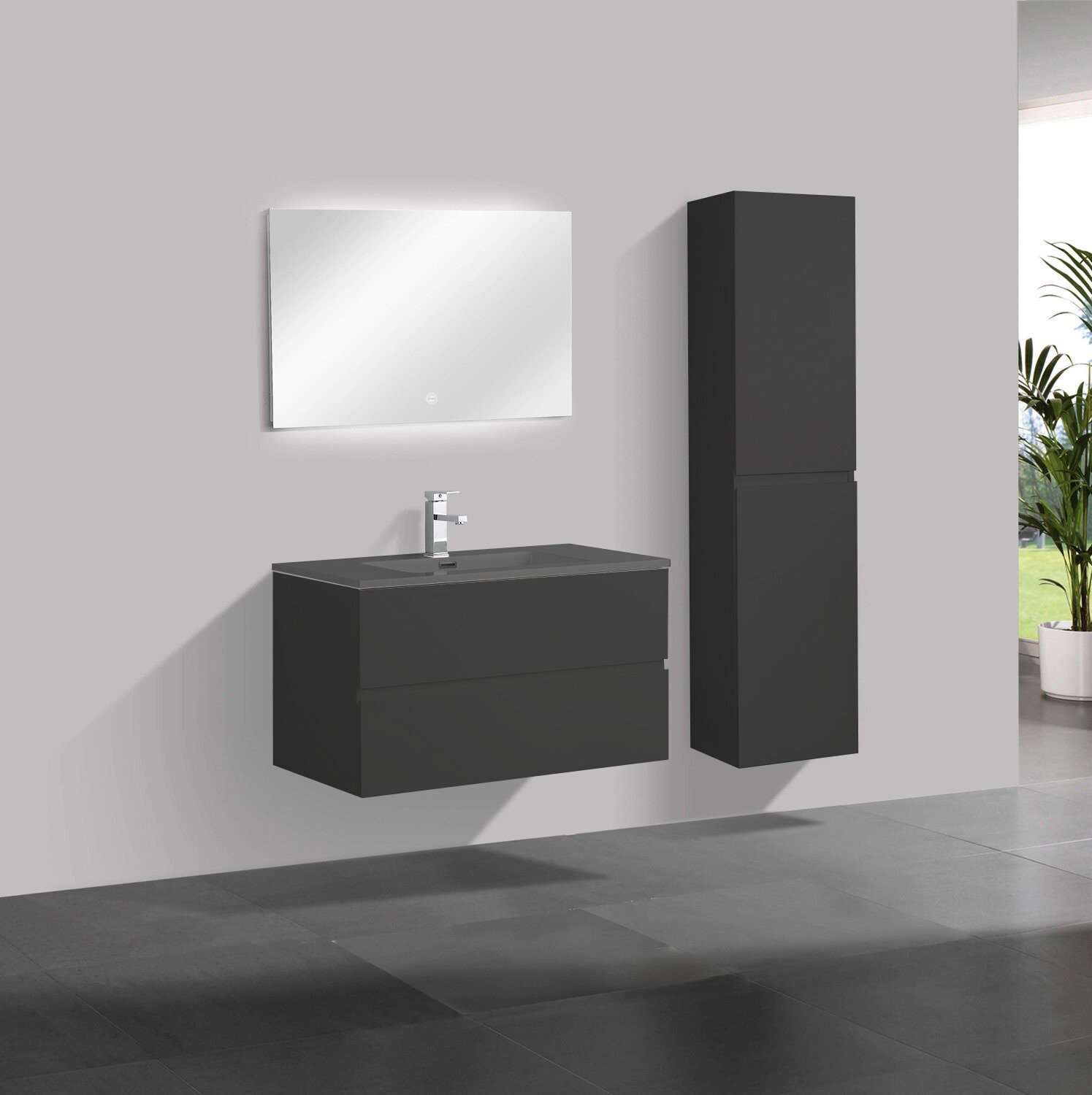 MEUBLE SALLE DE BAIN NEW ELITE ANGELA 900 BLACK