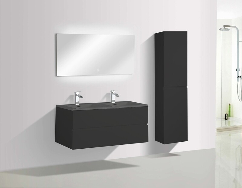 MEUBLE SALLE DE BAIN NEW ELITE ANGELA 1200 BLACK composition vasque