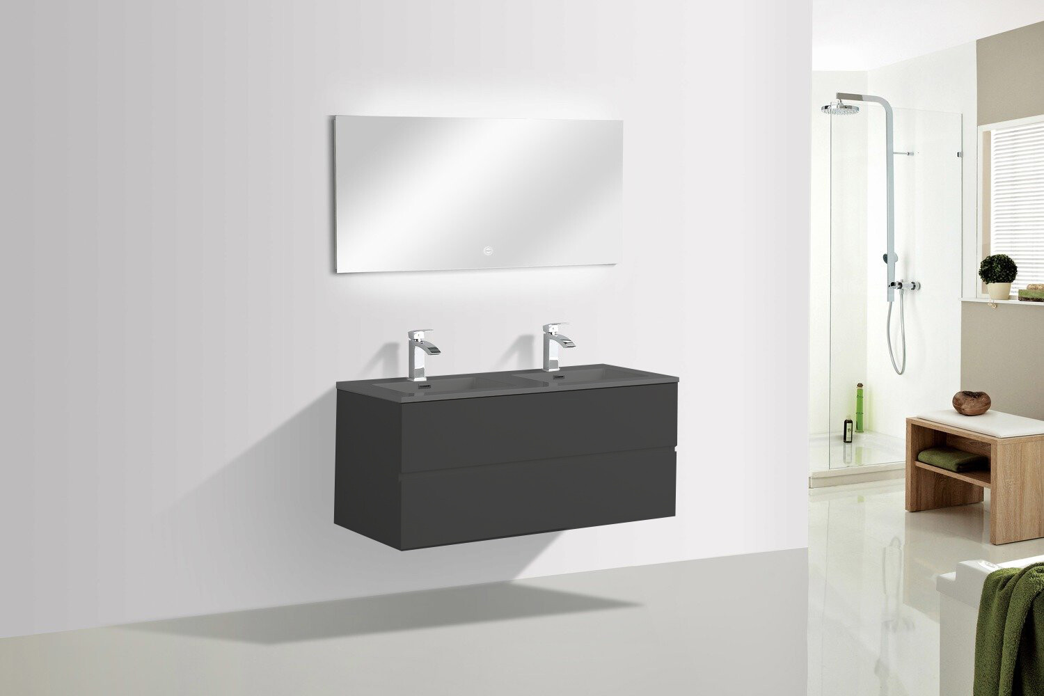 MEUBLE SALLE DE BAIN NEW ELITE ANGELA 1400 BLACK