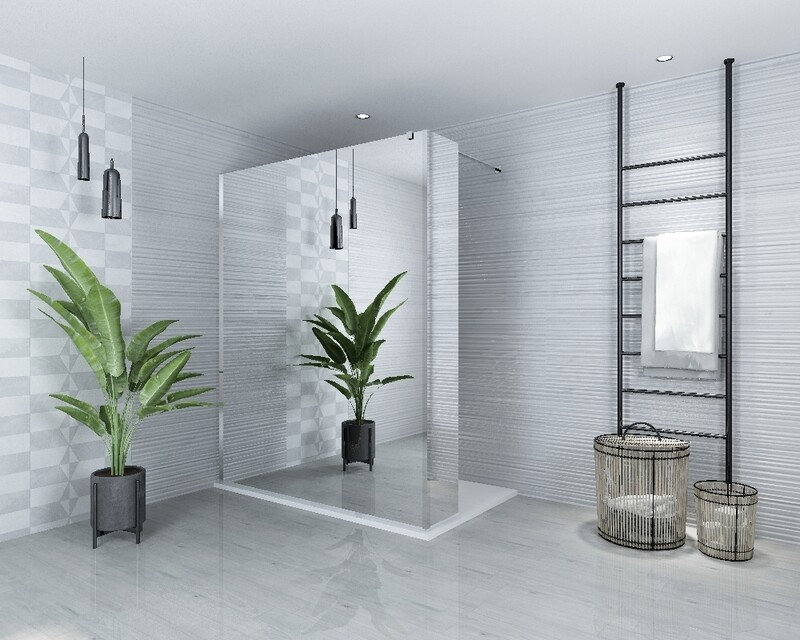 PAROI DE DOUCHE VERSION D'ANGLE OUVERTE 80CM VERRE REFLET VITRA-5076 AVEC PANNEAU LATERAL PIVOTANT VITRA-5041