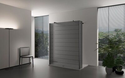 Paroi de douche Version murale avec panneaux latéraux fixe