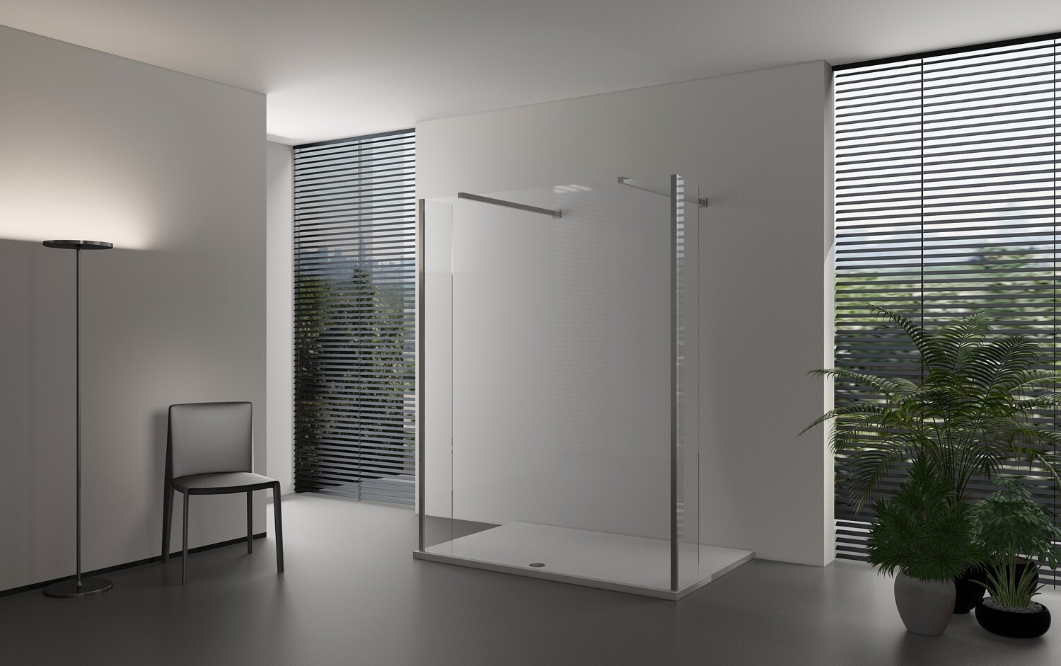 PAROI DE DOUCHE VERSION MURALE 80CM VERRE TRANSPARENT VITRA-1076 AVEC PANNEAU LATERAL FIXE VITRA-1028