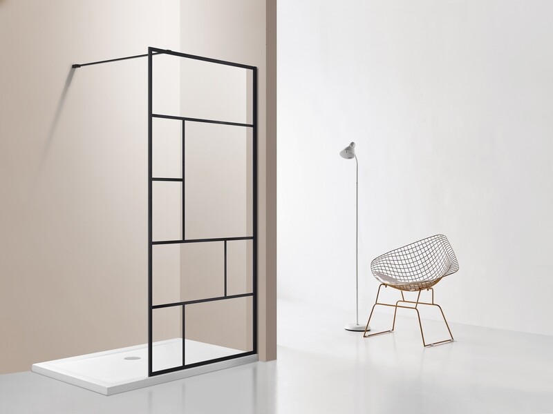 PAROI DE DOUCHE VERSION D'ANGLE OUVERTE 120CM BLACK SERIES 1120
