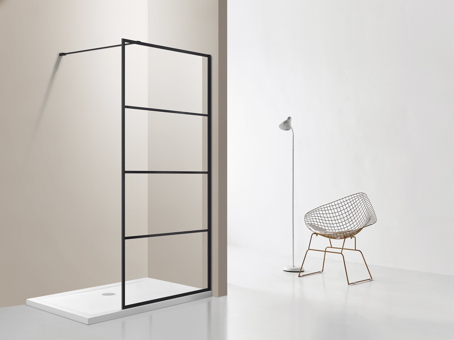 PAROI DE DOUCHE VERSION D&#39;ANGLE OUVERTE 120CM BLACK SERIES 2120
