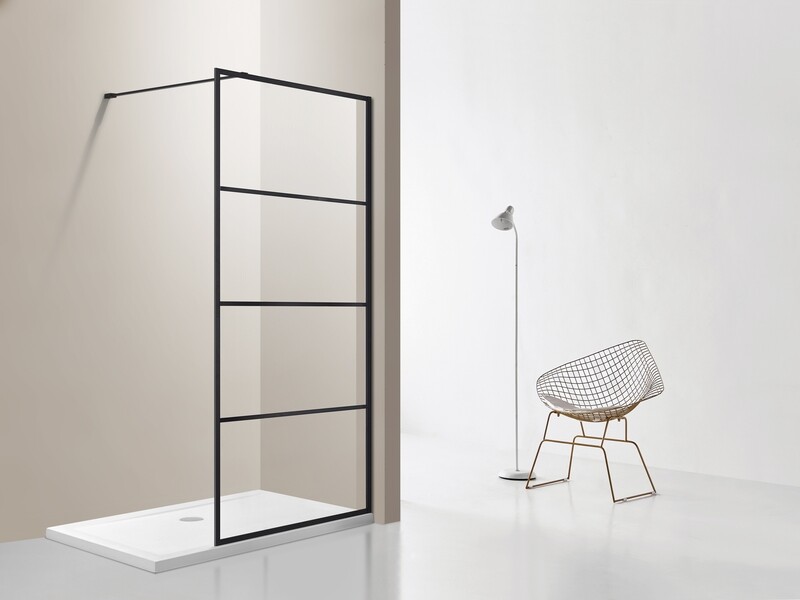 PAROI DE DOUCHE VERSION D'ANGLE OUVERTE 120CM BLACK SERIES 2120
