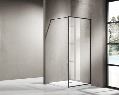 PAROI DE DOUCHE VERSION D&#39;ANGLE OUVERTE 140CM BLACK SERIES 3140
