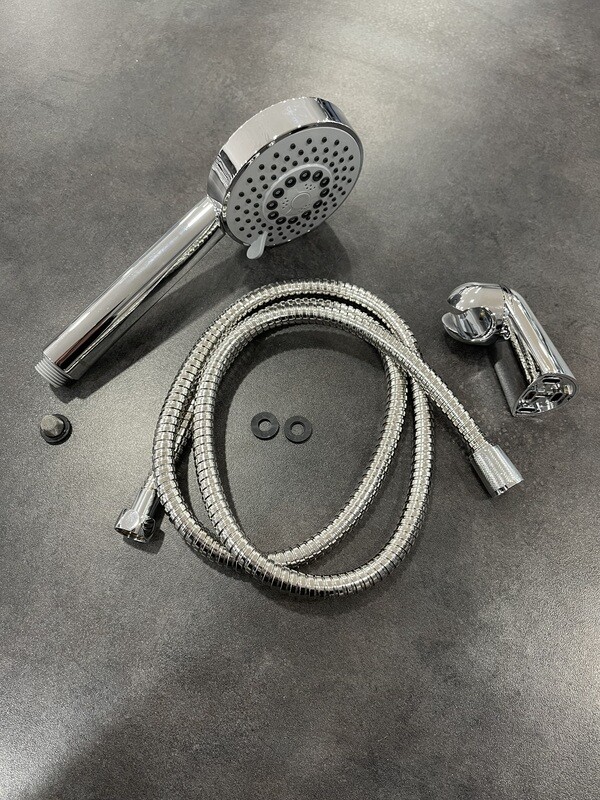 KIT POMMEAU DE DOUCHE 5 FONCTIONS STORM 02 ( POMMEAU + FLEXIBLE + ATTACHE )