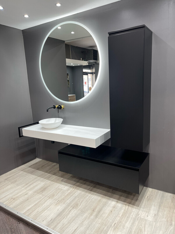 MEUBLE SALLE DE BAIN ELEGANCE MONA 120 + PLAN ROCK