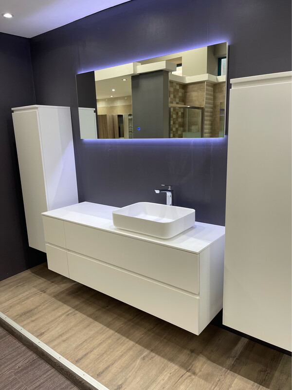 MEUBLE SALLE DE BAIN COMPOSITION ANGELA 120 DROITE + ANGELA 30