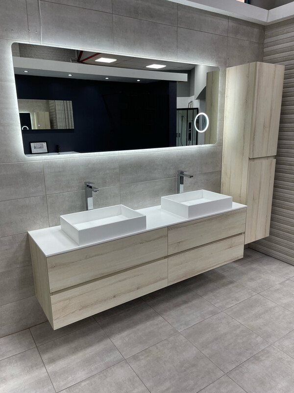 MEUBLE SALLE DE BAIN COMPOSITION ANGELA 180 CHENE CLAIR