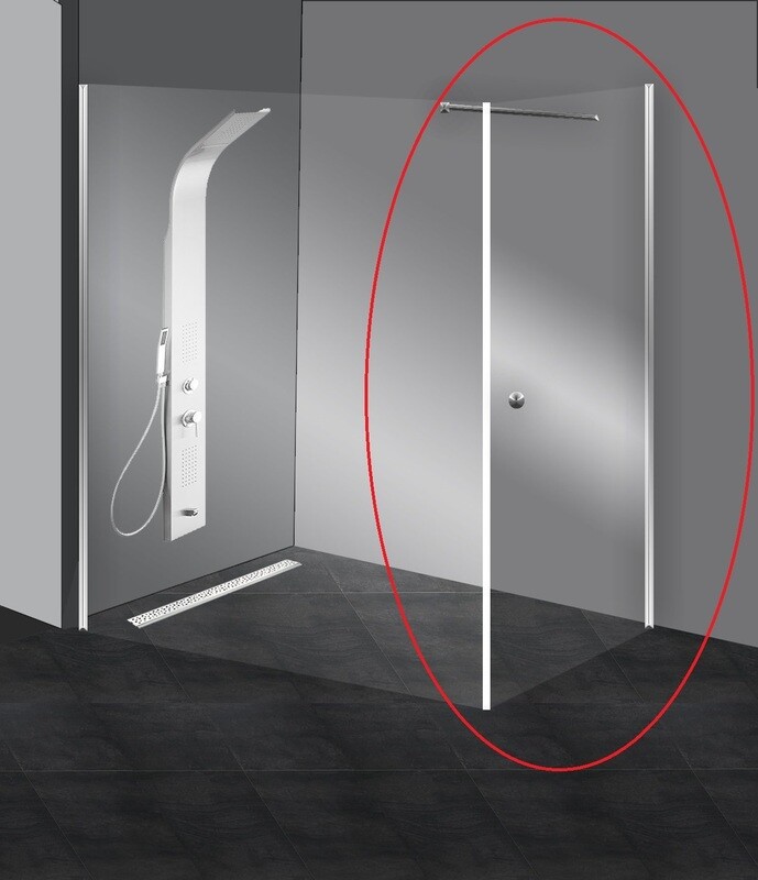 PORTE DE DOUCHE PIVOTANTE VITRA006 POUR PAROI 800X1950MM