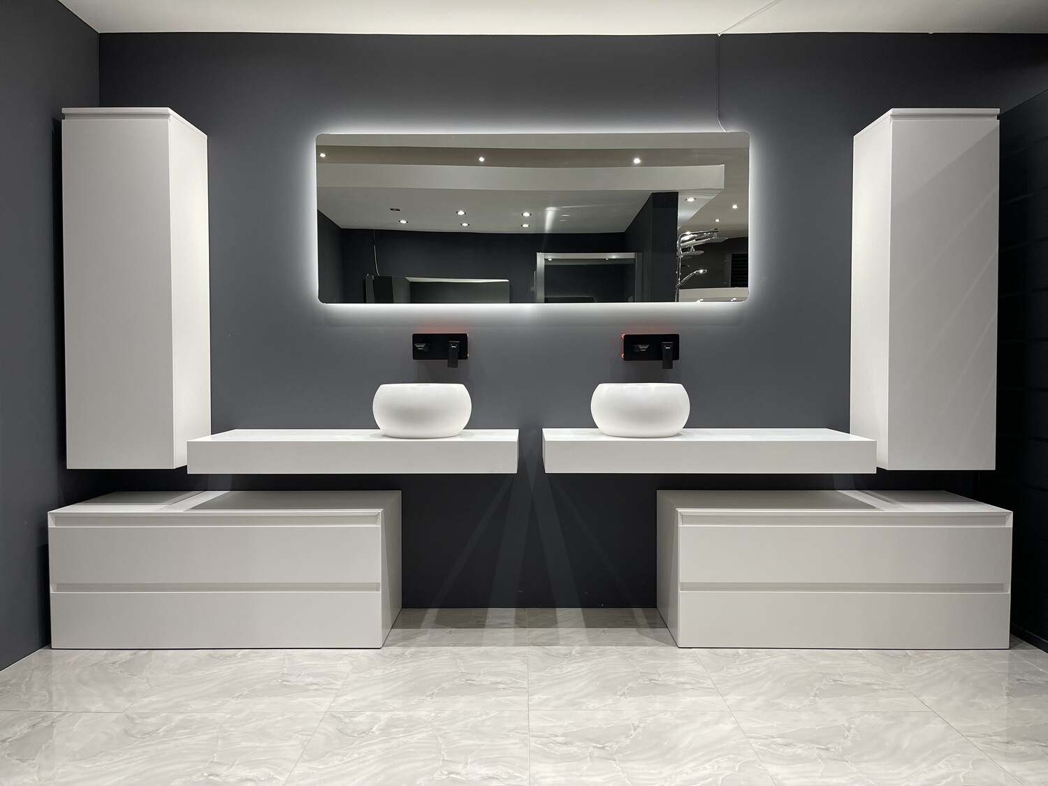 MEUBLE SALLE DE BAIN ELEGANCE ROSA + PLAN ROCK