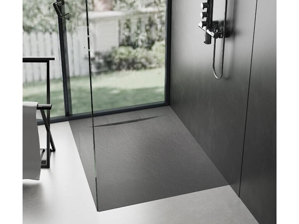 RECEVEUR DE DOUCHE EN MATIERE SYNTHETIQUE 900X1200X30MM &quot;LAV&quot; BLACK SMC STONE EFFECT