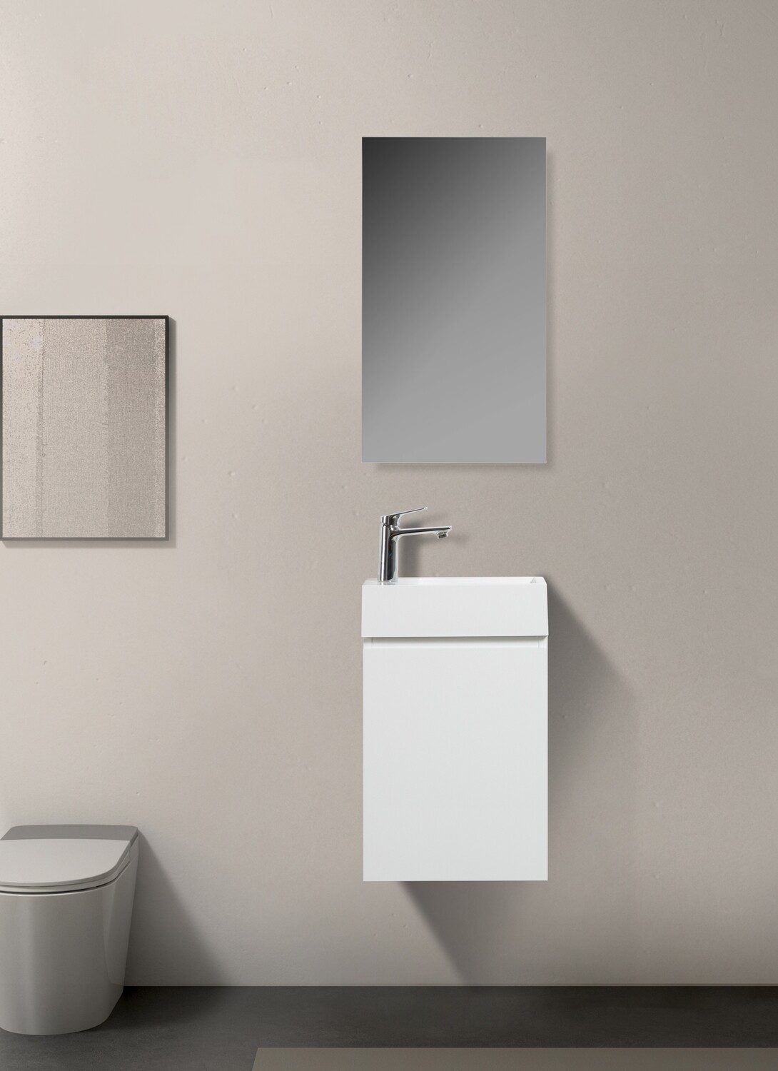 MEUBLE WC SUSPENDU NEW ELITE HERA 400 BLANC LAQUE