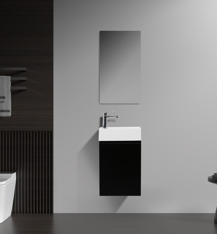 MEUBLE WC SUSPENDU NEW ELITE HERA 400 NOIR MAT