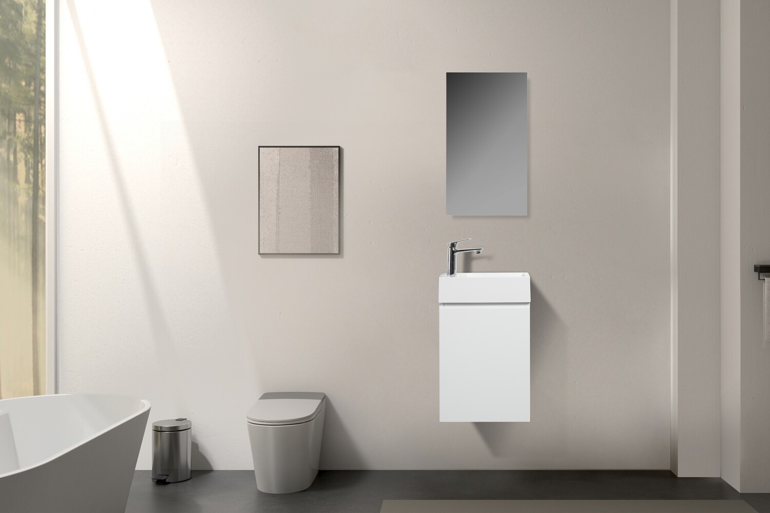 MEUBLE WC SUSPENDU NEW ELITE HERA 400 BLANC MAT