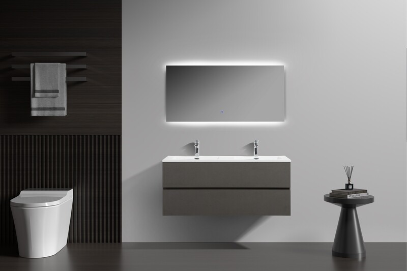 MEUBLE SALLE DE BAIN NEW ELITE ANGELA 1200 CIMENT SLATE ASH