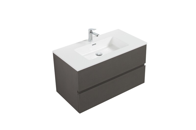 MEUBLE SALLE DE BAIN NEW ELITE ANGELA 900 CIMENT SLATE ASH
