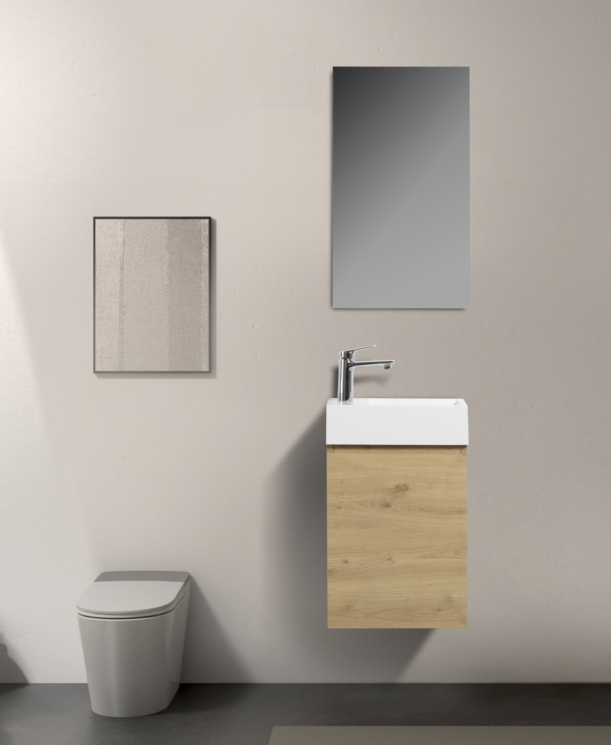 MEUBLE WC SUSPENDU NEW ELITE HERA 400 CHENE A.OAK