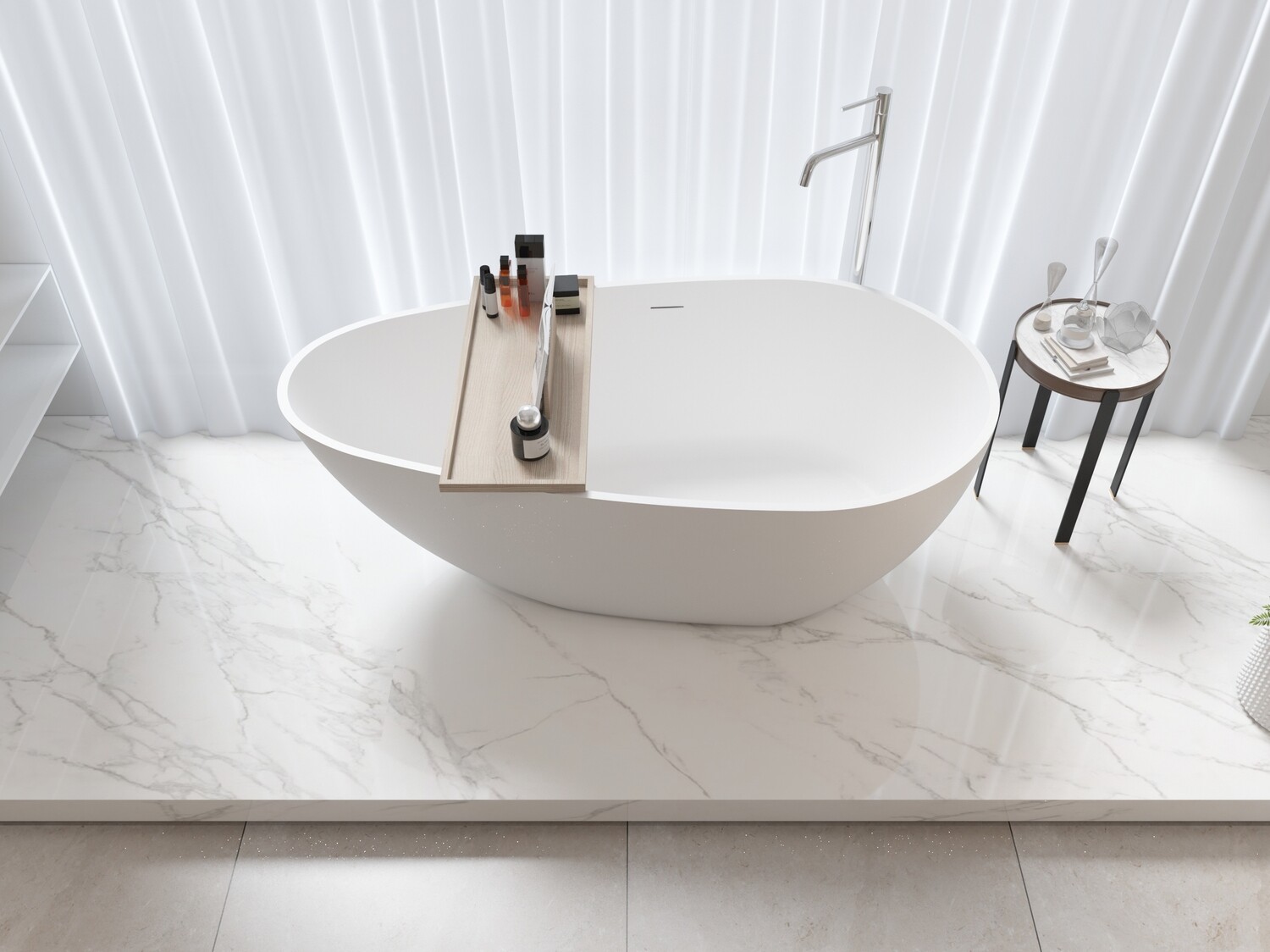 BAIGNOIRE ILOT NCL 1500 WHITE SOLID SURFACE