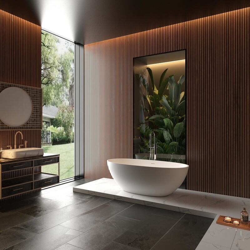 BAIGNOIRE ILOT VIKING 1650 WHITE SOLID SURFACE