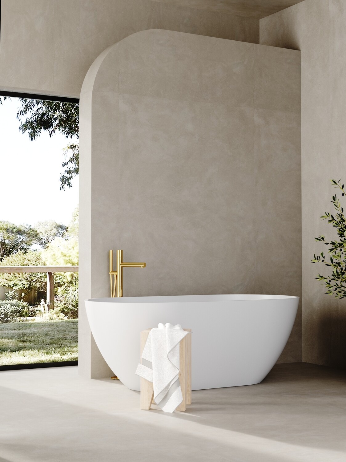 BAIGNOIRE ILOT NEVIS 1700 WHITE SOLID SURFACE