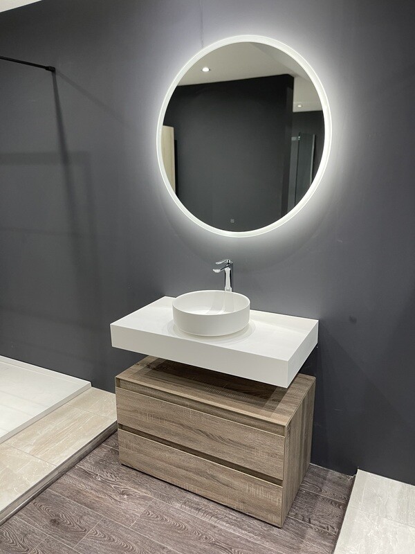 MEUBLE SALLE DE BAIN COMPOSITION ELEGANCE ROSA + PLAN ROCK