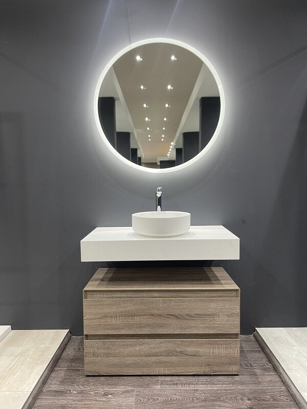 MEUBLE SALLE DE BAIN COMPOSITION ELEGANCE ROSA + PLAN ROCK