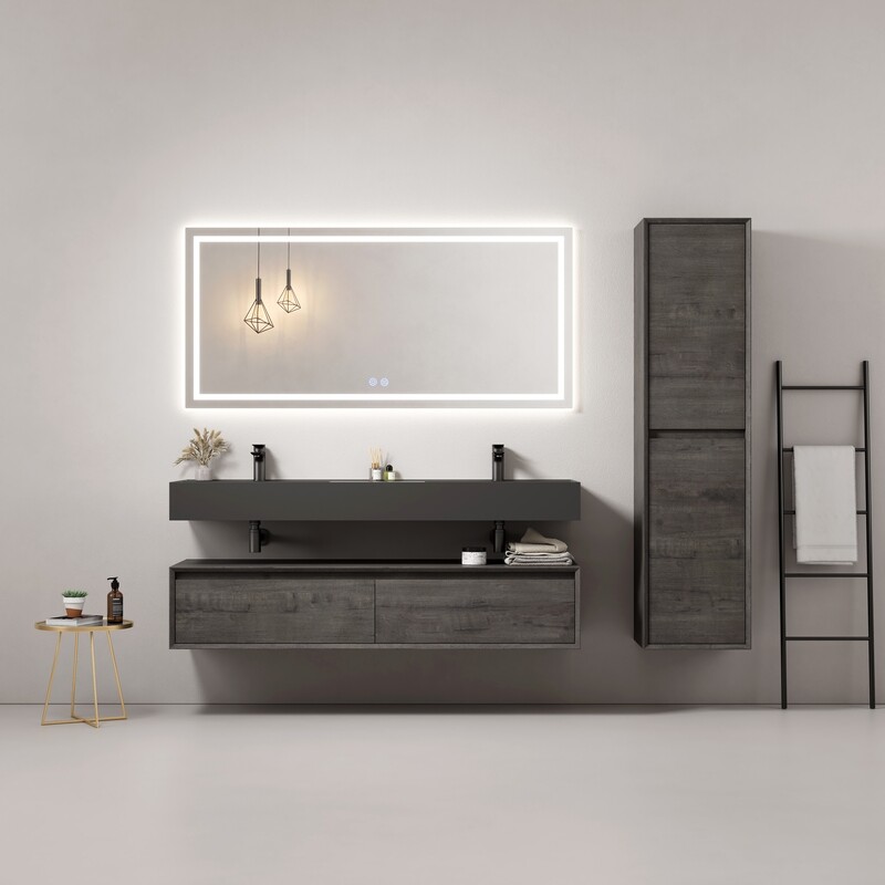MEUBLE SALLE DE BAIN VOGUE 150 SMOKE OAK