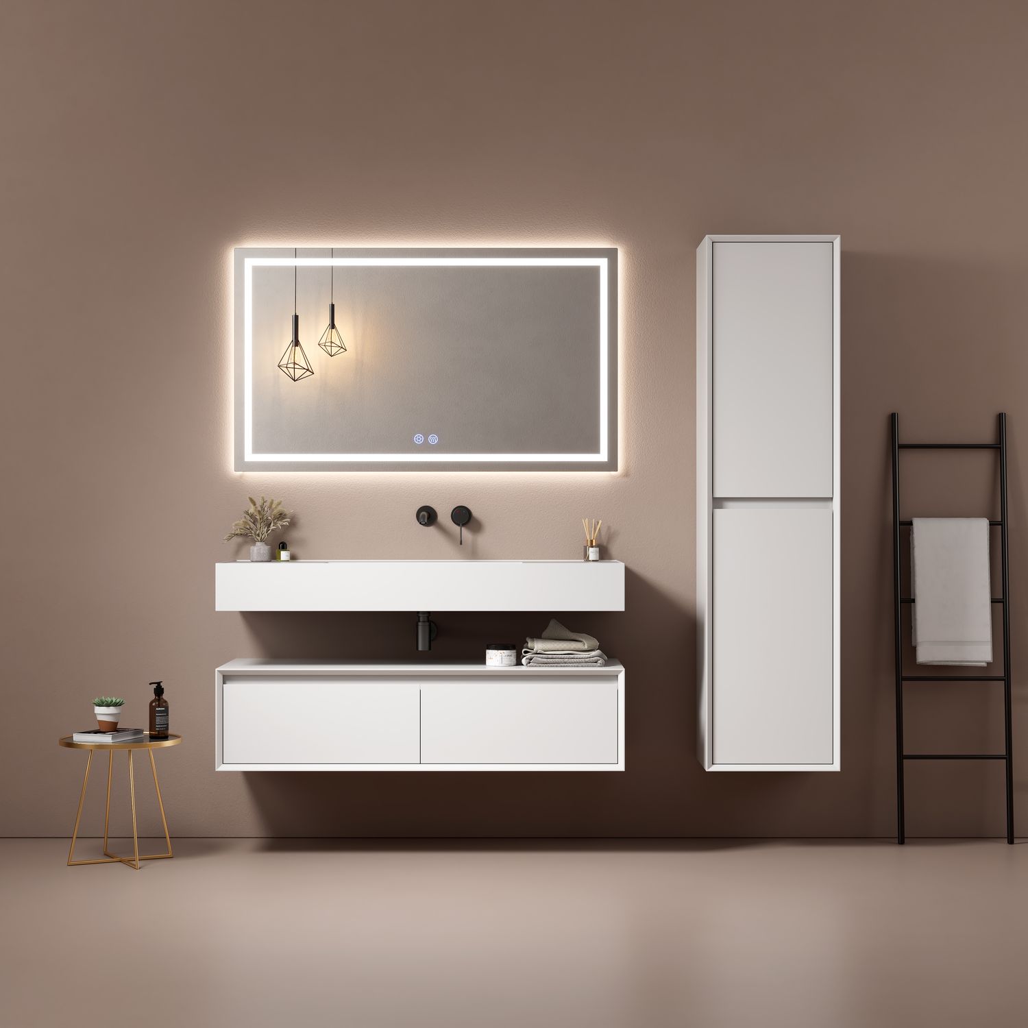 MEUBLE SALLE DE BAIN VOGUE 120 WHITE MAT