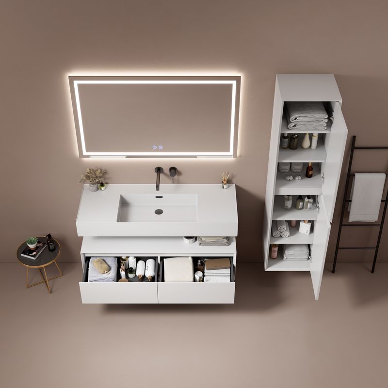 MEUBLE SALLE DE BAIN VOGUE 120 WHITE MAT