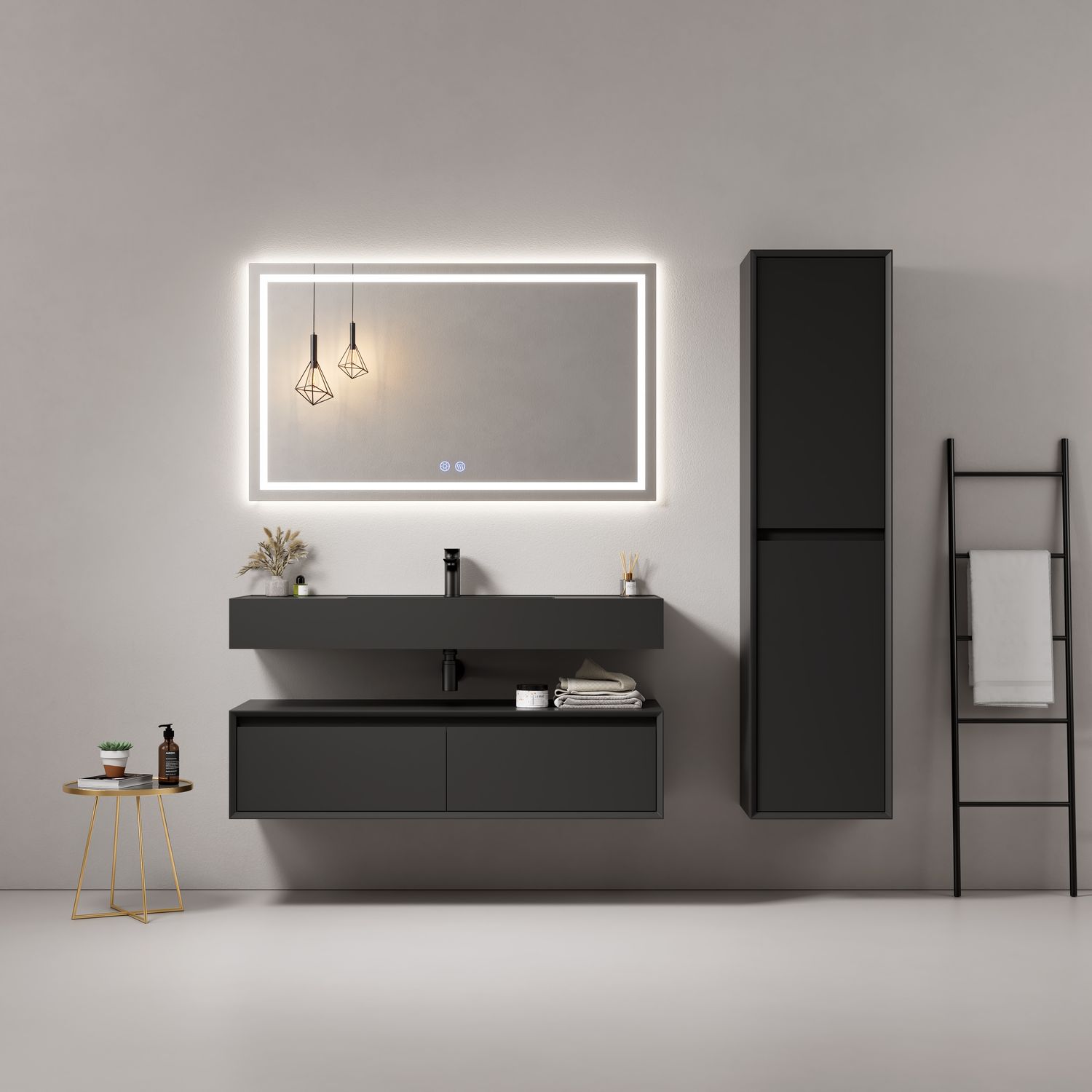 MEUBLE SALLE DE BAIN VOGUE 120 BLACK MAT