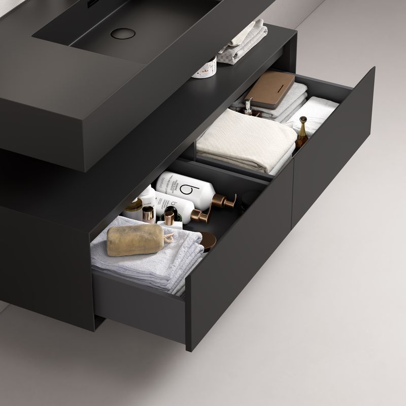 MEUBLE SALLE DE BAIN VOGUE 120 BLACK MAT