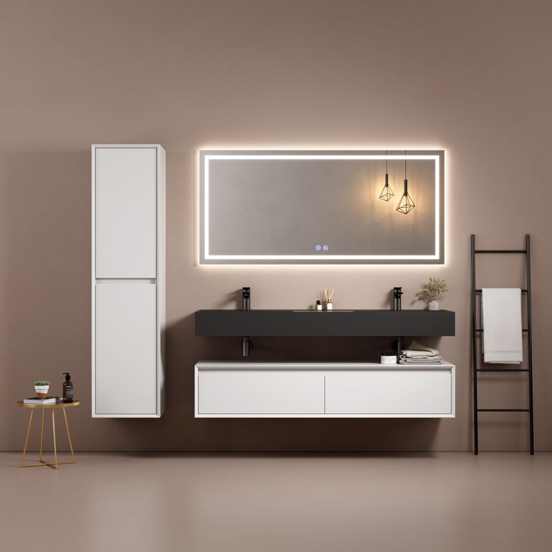 MEUBLE SALLE DE BAIN VOGUE 150 WHITE MAT