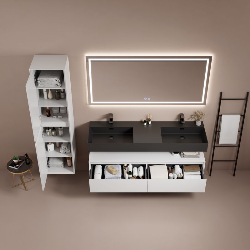 MEUBLE SALLE DE BAIN VOGUE 150 WHITE MAT
