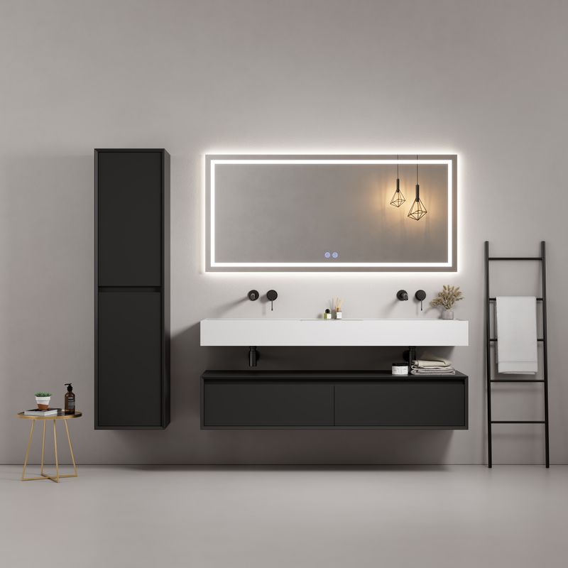 MEUBLE SALLE DE BAIN VOGUE 150 BLACK MAT
