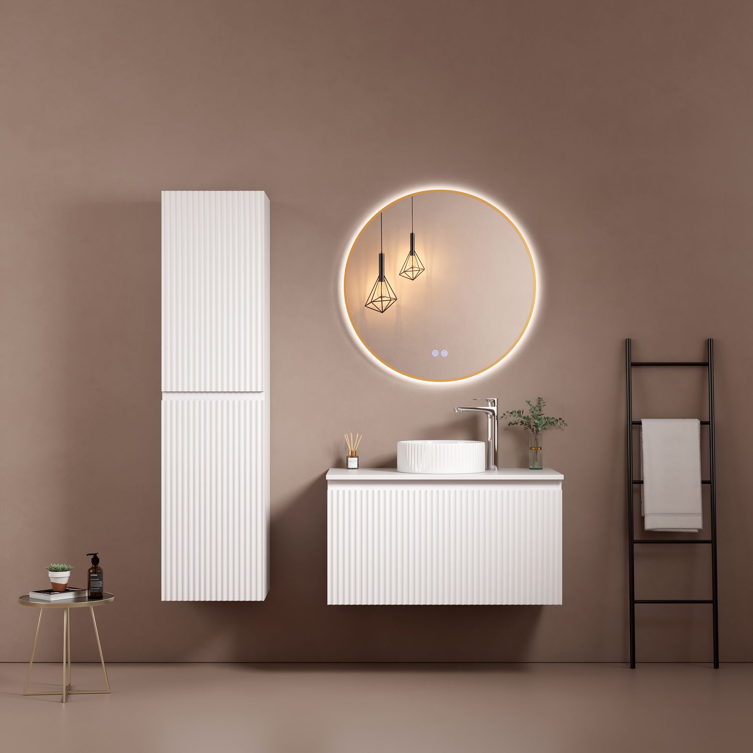 MEUBLE SALLE DE BAIN VOGUE LINE 90 WHITE MAT