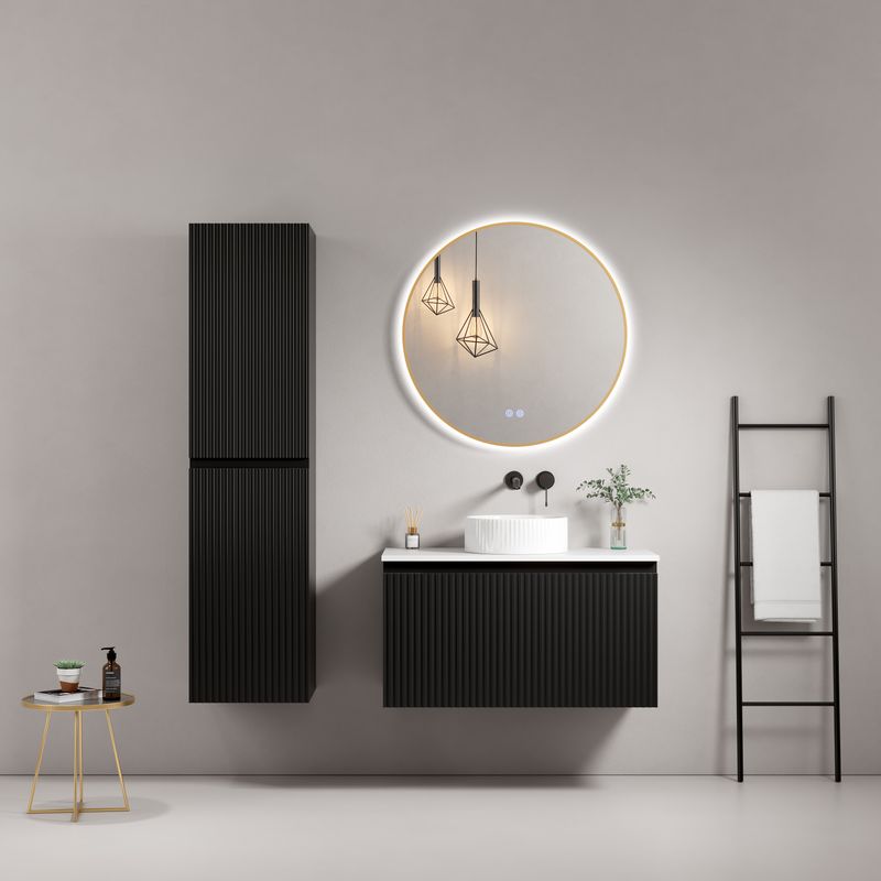 MEUBLE SALLE DE BAIN VOGUE LINE 90 BLACK MAT