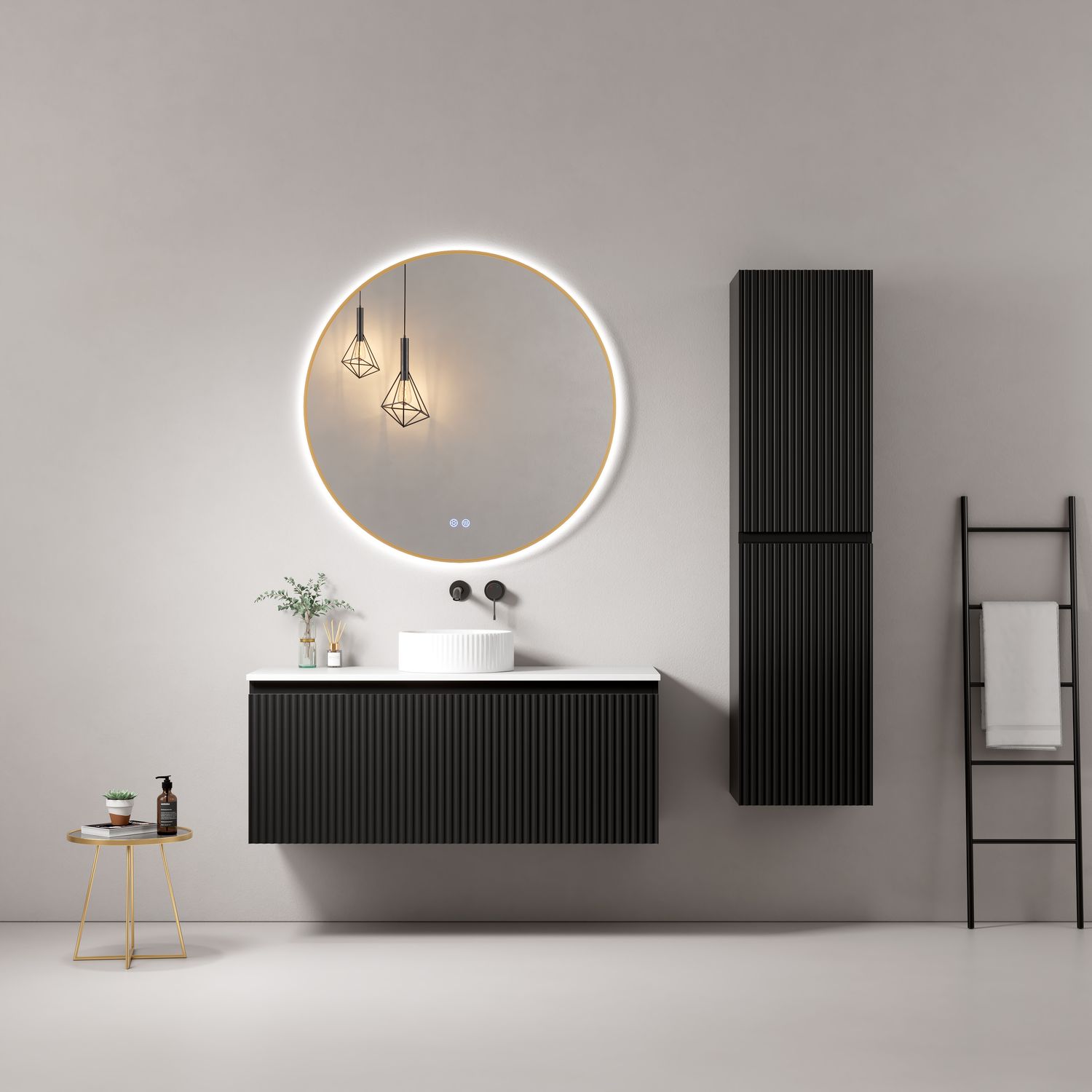 MEUBLE SALLE DE BAIN VOGUE LINE 120 BLACK MAT