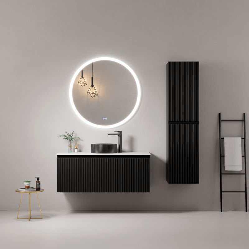 MEUBLE SALLE DE BAIN VOGUE LINE 120 BLACK MAT