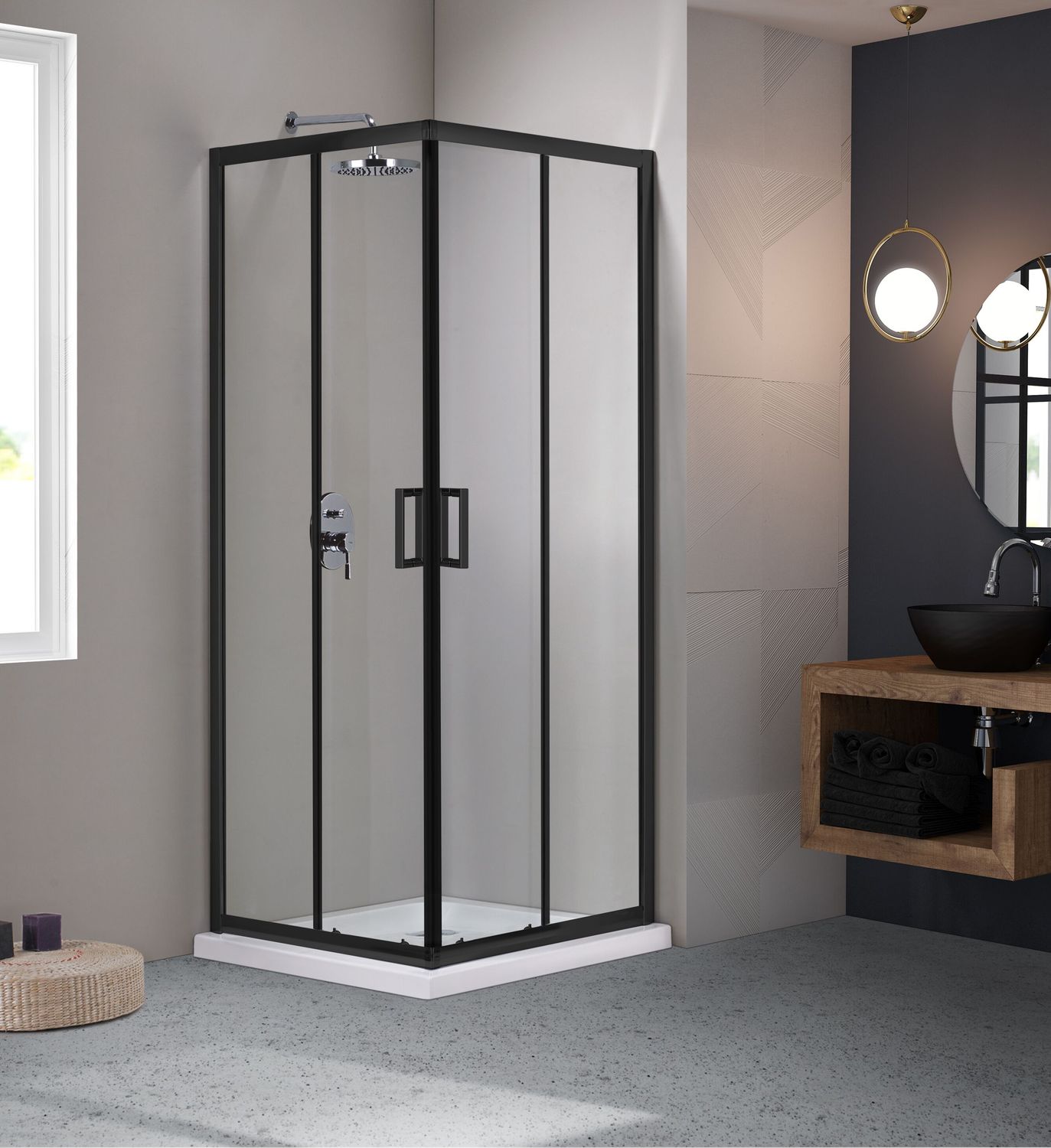 COIN DE DOUCHE PORTES  COULISSANTES 6MM JL-001 900X900X2000MM