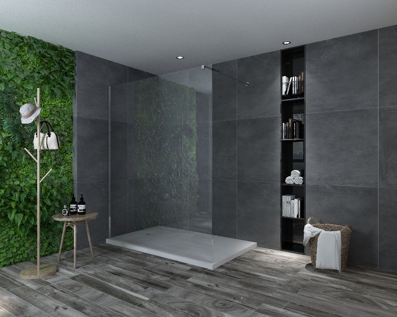 PAROI DE DOUCHE VERSION D'ANGLE OUVERTE 120CM VERRE TRANSPARENT VITRA-1116